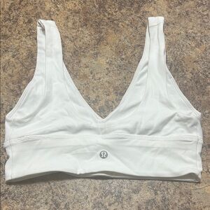lululemon athletica White V-Neck Light Support Sports Bra (align material)